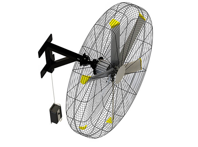 HVLS Endüstriyel Duvar Tipi Uzaktan Kumandalı Fan